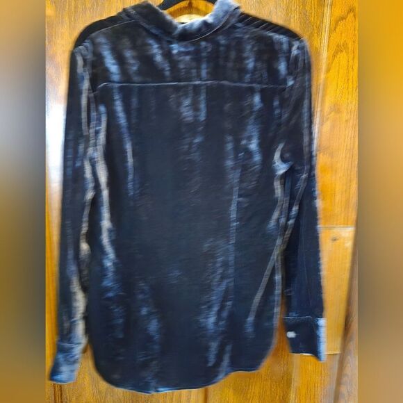 J Crew Black Velvet Button-Up Shirt NWT SZ 0 - Picture 14 of 16